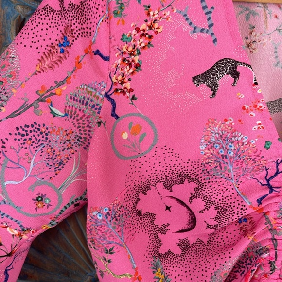 Top shop boho bright pink crop blouse - Picture 3 of 8